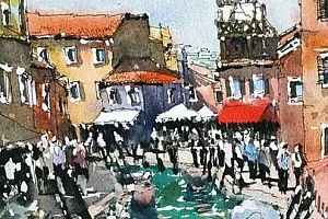 【Udemy中英字幕】Urban Sketching in Burano: Watercolour Line and Wash